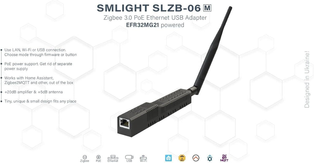 SLZB-06M – Adaptateur Zigbee 3.0 vers Ethernet, USB et WiFi avec PoE (Occasion)