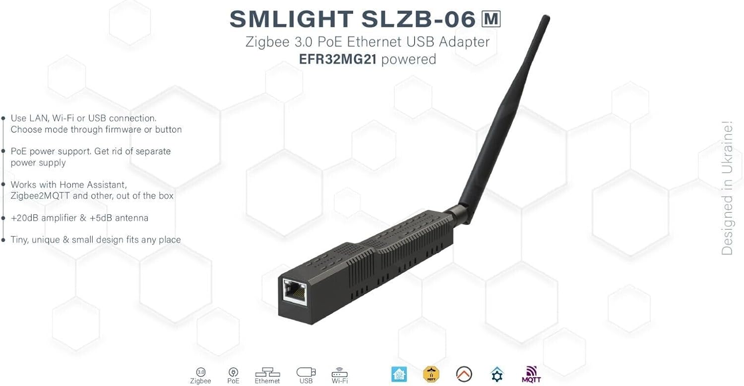 SLZB-06M – Adaptateur Zigbee 3.0 vers Ethernet, USB et WiFi avec PoE (Occasion)