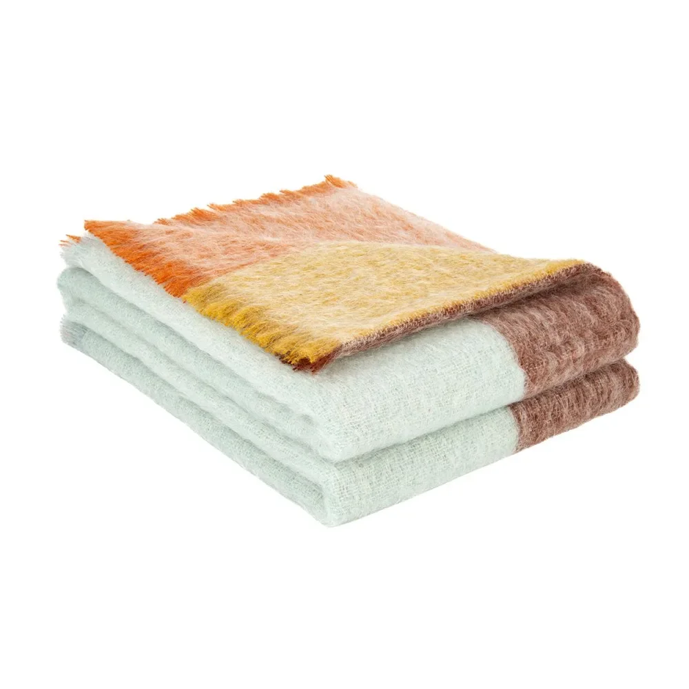 Plaid Mohair Paysages Sirocco sur fond blanc