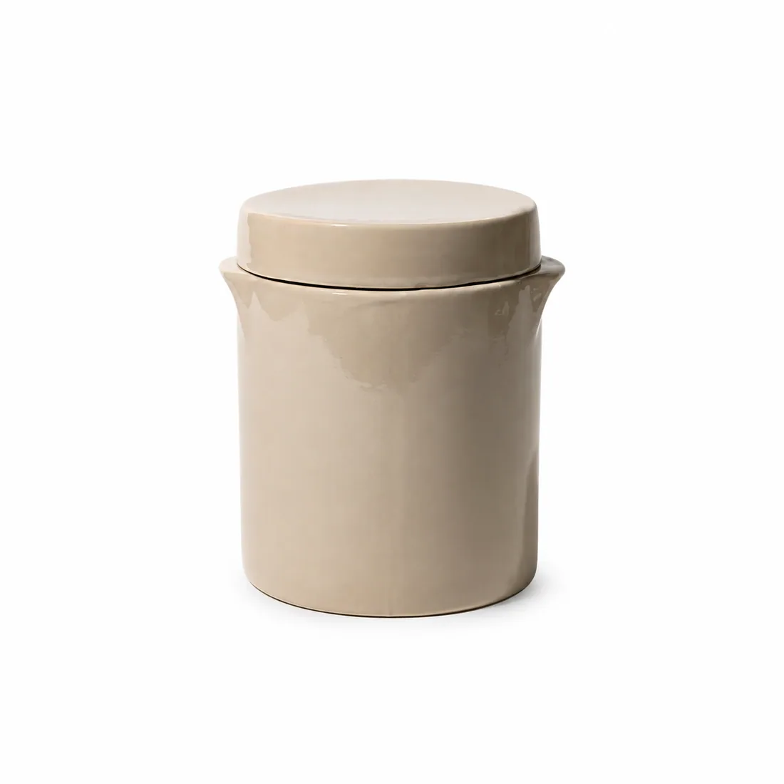 Manufacture de Digoin Boîte cylindrique Naturel sur fond blanc