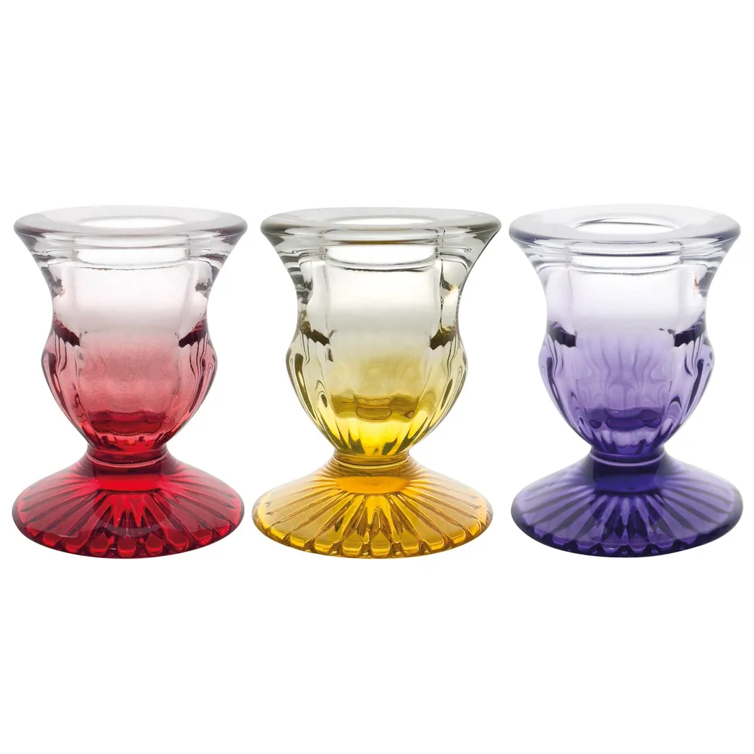 Coffret de trois bougeoirs Halo La Rochère sur fond blanc