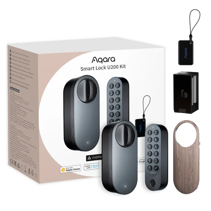 Aqara Kit serrure connectée et clavier Smart Lock U200 Matter over Thread noir