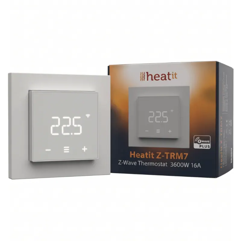 Heatit Controls HeatIt Z-TRM7 – Thermostat Z-Wave 800 series 16A 3600W Blanc