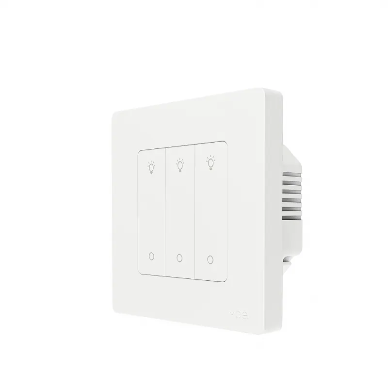 Moes Interrupteur variateur mural tactile Zigbee Tuya 3 canaux Star Ring - vue 1