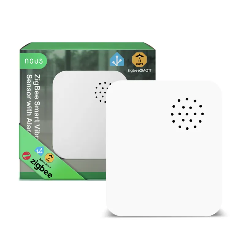 Nous E14 – Capteur vibration Zigbee Tuya avec alarme compatible Zigbee2MQTT et Home Assistant - vue 1